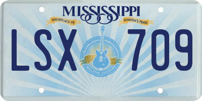 MS license plate LSX709