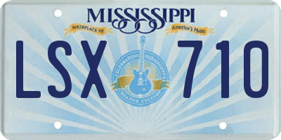 MS license plate LSX710