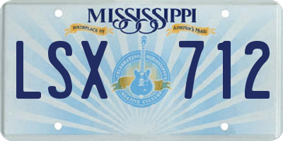 MS license plate LSX712