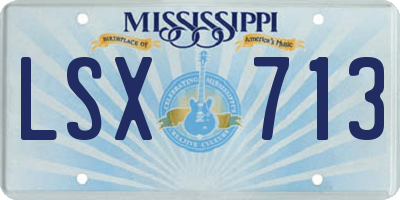 MS license plate LSX713