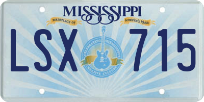 MS license plate LSX715