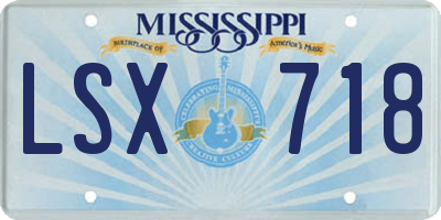 MS license plate LSX718