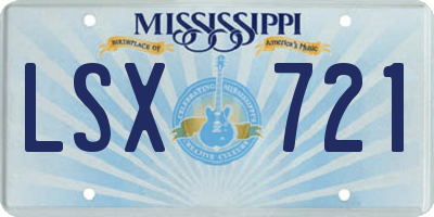 MS license plate LSX721