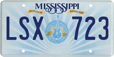 MS license plate LSX723