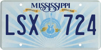 MS license plate LSX724