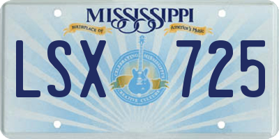 MS license plate LSX725