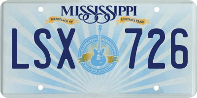 MS license plate LSX726