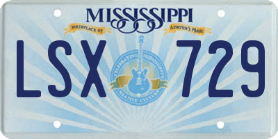 MS license plate LSX729