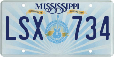 MS license plate LSX734