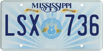MS license plate LSX736