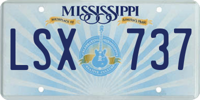 MS license plate LSX737