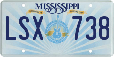 MS license plate LSX738