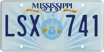 MS license plate LSX741