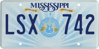 MS license plate LSX742