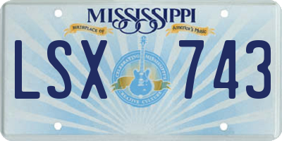 MS license plate LSX743