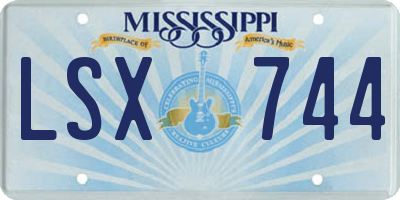 MS license plate LSX744