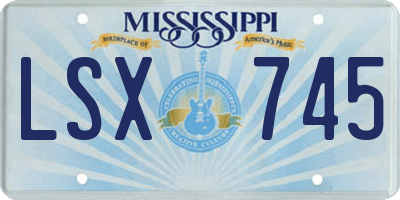 MS license plate LSX745