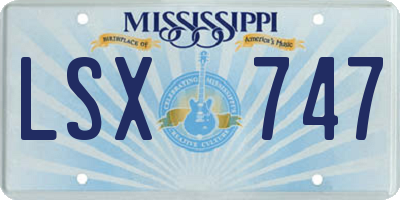 MS license plate LSX747