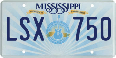 MS license plate LSX750