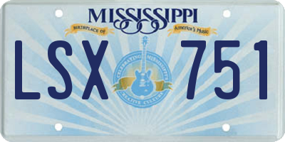 MS license plate LSX751