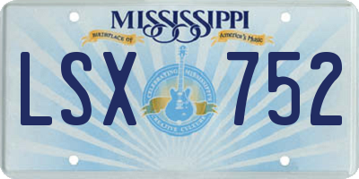 MS license plate LSX752