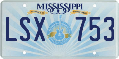 MS license plate LSX753