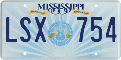 MS license plate LSX754
