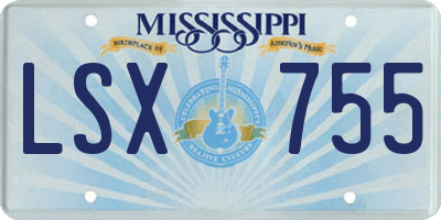 MS license plate LSX755