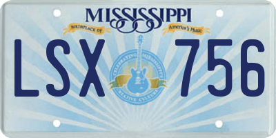 MS license plate LSX756