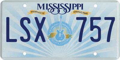 MS license plate LSX757