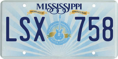 MS license plate LSX758