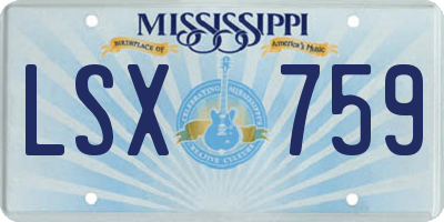 MS license plate LSX759