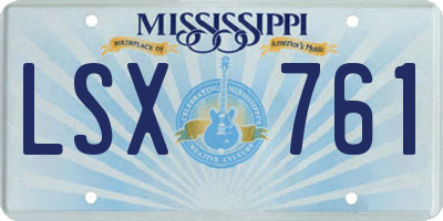 MS license plate LSX761