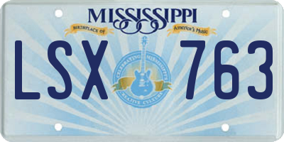 MS license plate LSX763