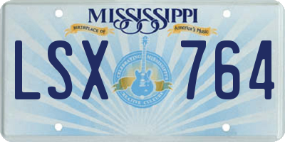 MS license plate LSX764