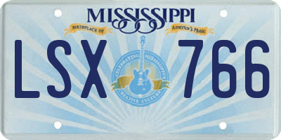 MS license plate LSX766