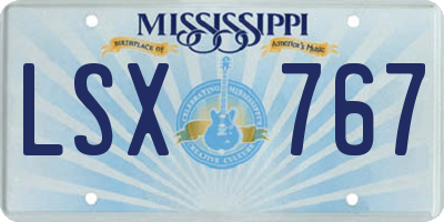 MS license plate LSX767