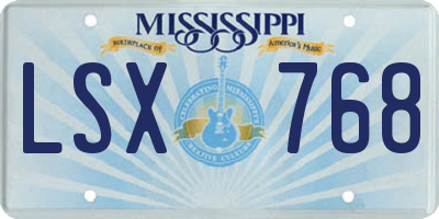 MS license plate LSX768