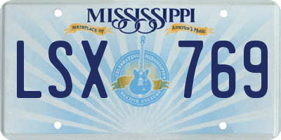 MS license plate LSX769