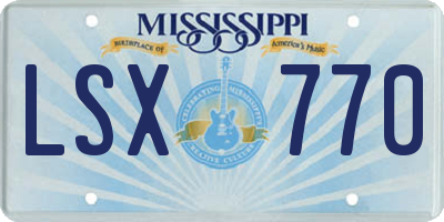 MS license plate LSX770