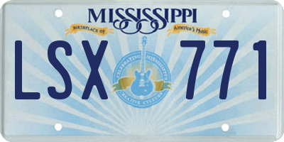 MS license plate LSX771