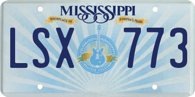 MS license plate LSX773