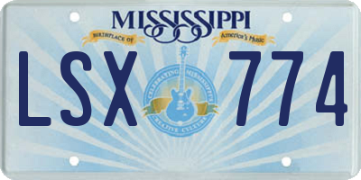 MS license plate LSX774