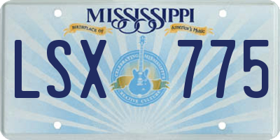 MS license plate LSX775