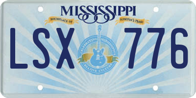 MS license plate LSX776
