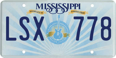 MS license plate LSX778