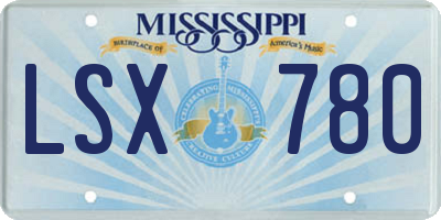 MS license plate LSX780