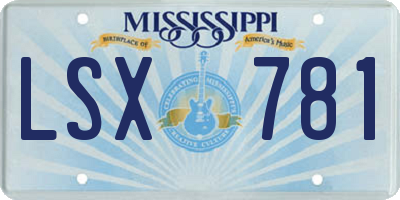 MS license plate LSX781