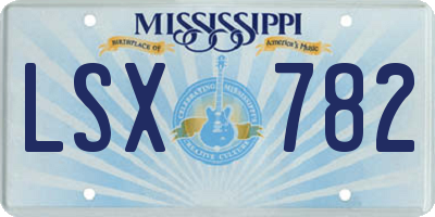 MS license plate LSX782