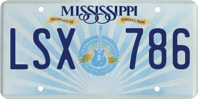 MS license plate LSX786